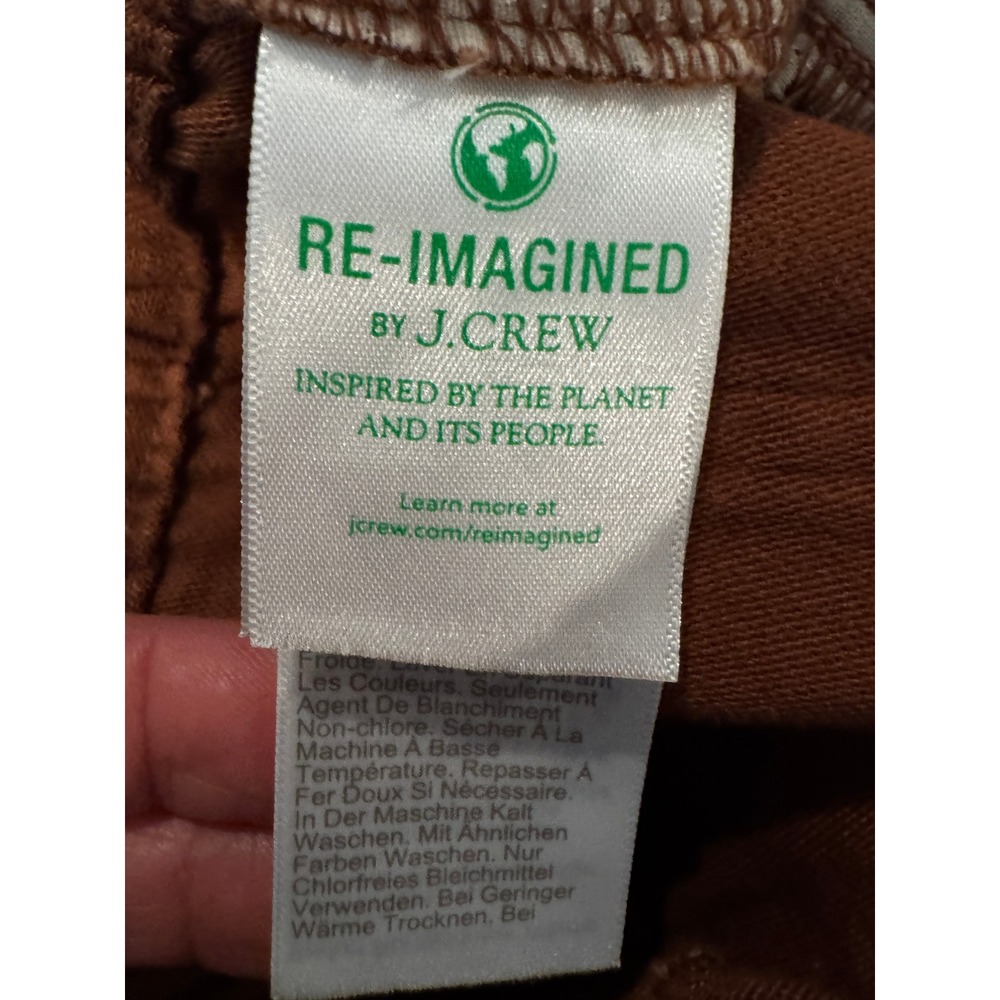 J.Crew Rust Brown Cotton Twill Paperbag Full-Length Pants Women's 8 Belted - Picture 7 of 11